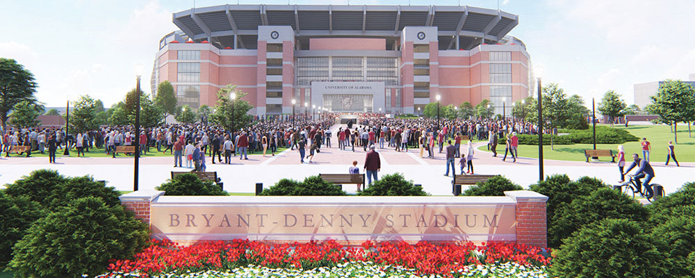 Rendering of the north side of Bryant-Denny Stadium