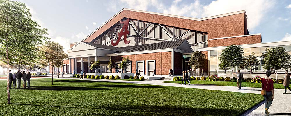 Rendering of the front exterior of the Competition Arena